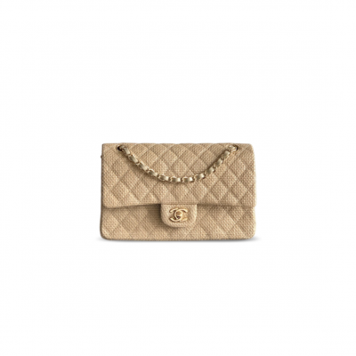 CHANEL 26C QUILTED MEDIUM CLASSIC FLAP WOVEN BAG (25.5*15.5*6.5cm)